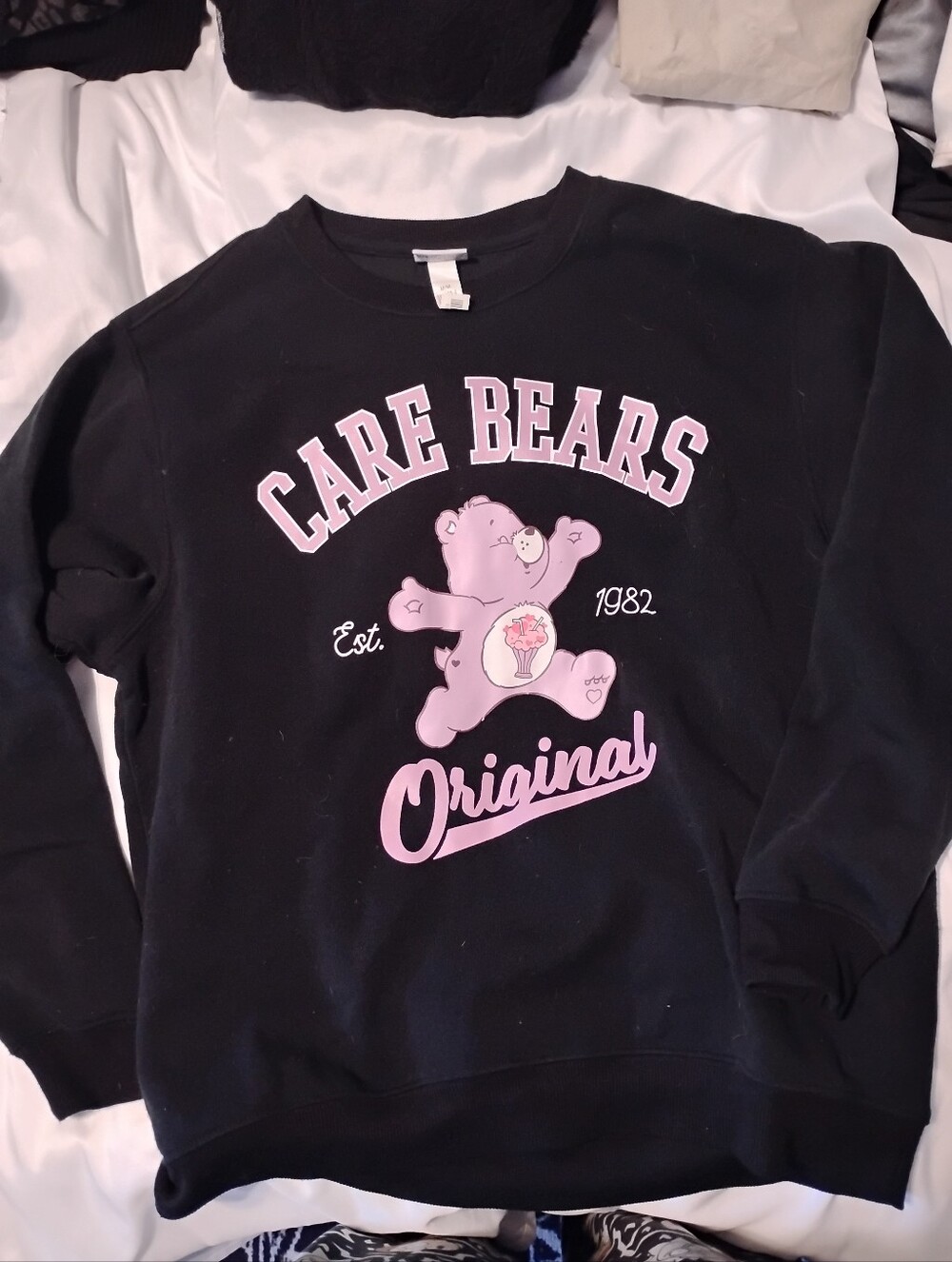 Care Bears Black Sweatshirt with Red Heart Logo